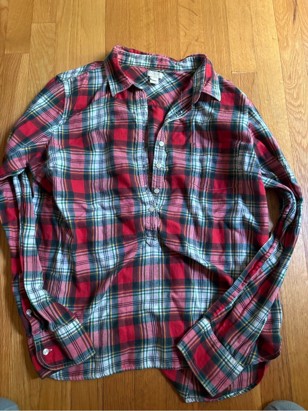J.Crew Plaid Flannel Popover Shirt – XL